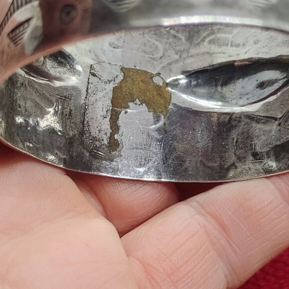 Vtg Fred Harvey Era Navajo Sterling Silver 1.5" Wide Cuff Bracelet Old 48.6g - Picture 12 of 12
